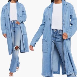 Forever 21 Denim Long Length Duster Jacket